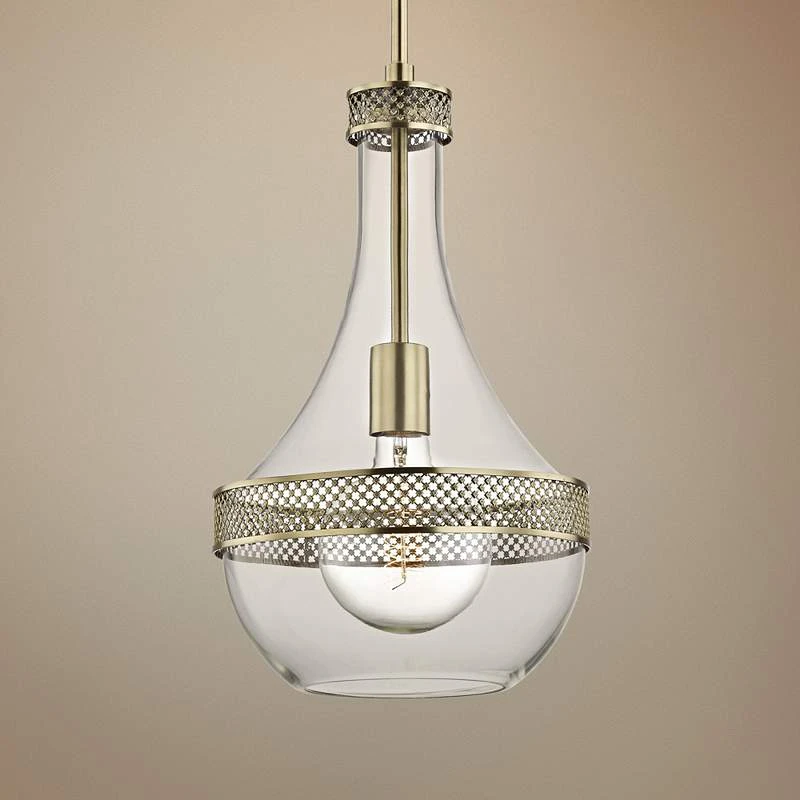 Hudson Valley Hagen 10 3/4" Wide Aged Brass Mini Pendant 1 Hudson Valley Hagen 10 3/4" Wide Aged Brass Mini Pendant