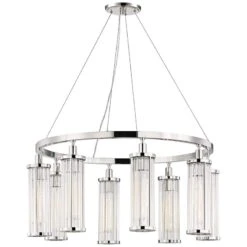 Hudson Valley Marley 30"W Polished Nickel 8-Light Chandelier