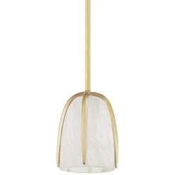 Hudson Valley Wheatley 7" Wide Aged Brass Mini Pendant