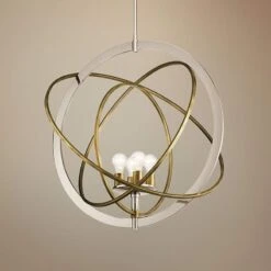 Ibis 30" Wide Polished Nickel And Brass 4-Light Pendant