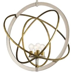 Ibis 30" Wide Polished Nickel And Brass 4-Light Pendant -Modern Lamp Shop ibis 30 inch wide polished nickel and brass 4 light pendant 64h44views3