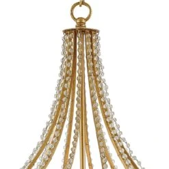 Ingénue 14" Wide 4-Light Antique Gold Leaf Chandelier -Modern Lamp Shop ingenue 14 inch wide 4 light antique gold leaf chandelier 513f0views2