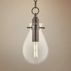 Ivy 7 1/2" Wide Old Bronze LED Mini Pendant With Clear Glass