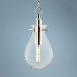 Ivy 7 1/2"W Polished Nickel LED Mini Pendant W/ Clear Glass