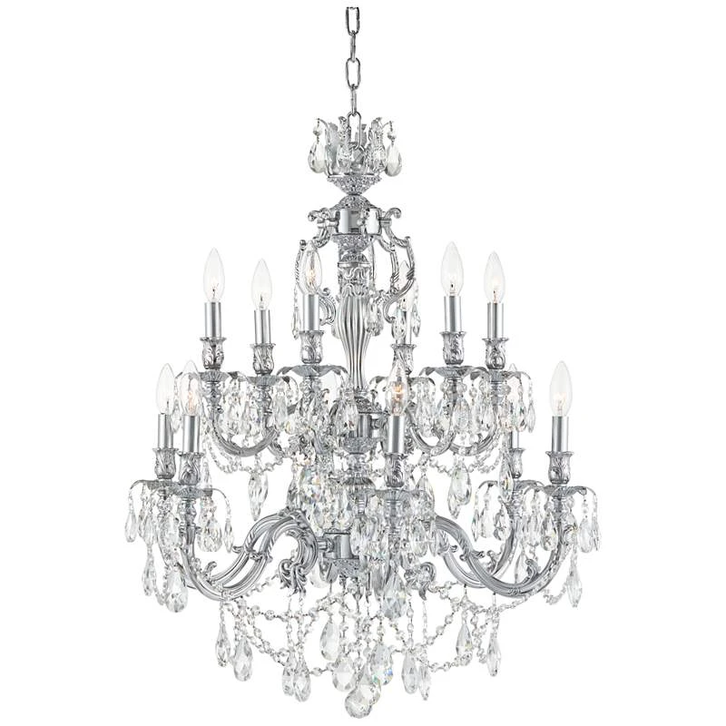 James R. Moder Brindisi 28" Wide Silver 12-Light Chandelier 2 James R. Moder Brindisi 28" Wide Silver 12-Light Chandelier - Image 2