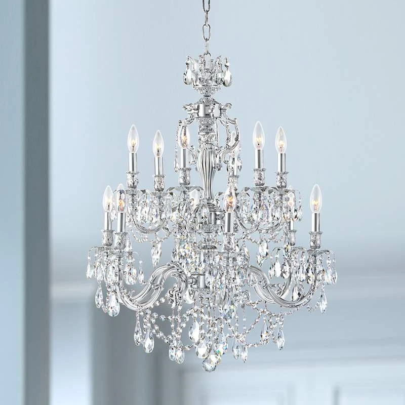 James R. Moder Brindisi 28" Wide Silver 12-Light Chandelier 1 James R. Moder Brindisi 28" Wide Silver 12-Light Chandelier