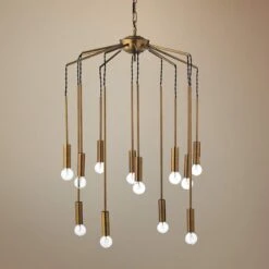 Jamie Young Cascade 26" Wide Antique Brass 12-Light Modern Pendant