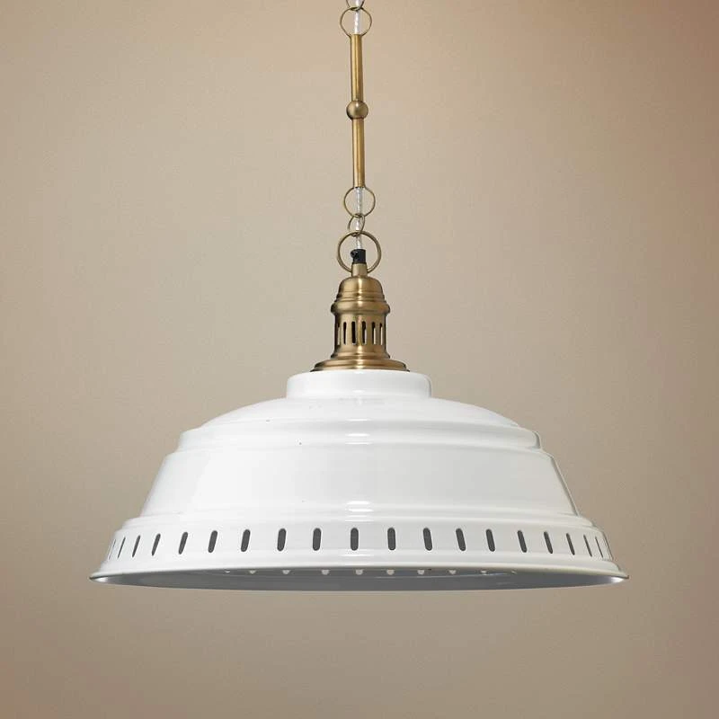 Jamie Young Provisions 20 1/2"W White Lacquer Metal Pendant 1 Jamie Young Provisions 20 1/2"W White Lacquer Metal Pendant