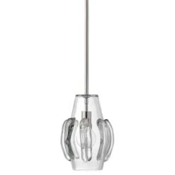 Jamie Young Talon 9" Wide Clear Art Glass Mini Pendant