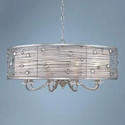 Golden Lighting Joia Collection 28 1/2" Wide Peruvian Silver Pendant