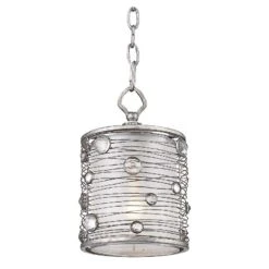 Golden Lighting Joia Collection 7" Wide Peruvian Silver Mini Pendant -Modern Lamp Shop joia collection 7 inch wide peruvian silver mini pendant 4w505