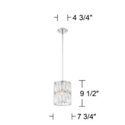 Juliette 7 3/4" Wide Chrome And K9 Crystal Mini Pendant -Modern Lamp Shop juliette 7 and three quarter inch wide chrome and k9 crystal mini pendant 53x06views4