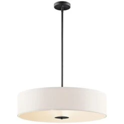 Kichler 24" Wide 3-Light White Drum Modern Pendant