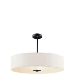 Kichler 24" Wide 3-Light White Drum Modern Pendant -Modern Lamp Shop kichler 24 inch wide 3 light white drum modern pendant 879c2views2