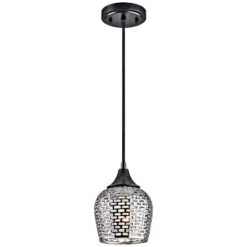 Kichler Annata 6 1/4" Wide Silver Ceramic Mini Pendant -Modern Lamp Shop kichler annata 6 and one quarter inch wide silver ceramic mini pendant 6p662views1