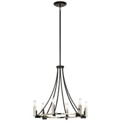 Kichler Bensimone 24"W Black And Nickel 6-Light Chandelier -Modern Lamp Shop kichler bensimone 24 inchw black and nickel 6 light chandelier 18p17views1