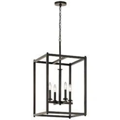 Kichler Crosby 16" Wide Olde Bronze 4-Light Foyer Pendant 6 Kichler Crosby 16" Wide Olde Bronze 4-Light Foyer Pendant -Modern Lamp Shop kichler crosby 16 inch wide olde bronze 4 light foyer pendant 16w10views1
