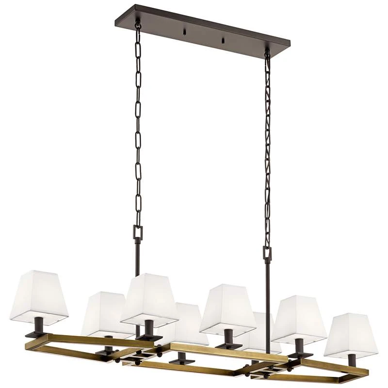 Kichler Dancar 48" Wide Natural Brass Kitchen Island Light Chandelier 2 Kichler Dancar 48" Wide Natural Brass Kitchen Island Light Chandelier - Image 2