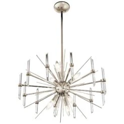 Kichler Eris 23 1/2" Wide Polished Nickel 6-Light Chandelier -Modern Lamp Shop kichler eris 23 and one half inch wide polished nickel 6 light chandelier 64h15views1
