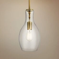 Kichler Everly 7" Wide Natural Brass Mini Pendant Light