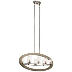 Kichler Grand Bank 16"W Antique Gray 8-Light Oval Chandelier -Modern Lamp Shop kichler grand bank 16 inchw antique gray 8 light oval chandelier 16w86views1