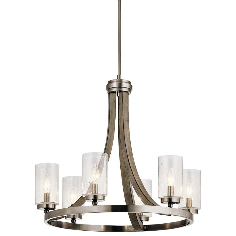 Kichler Grand Bank 25" Wide Antique Gray 6-Light Chandelier 2 Kichler Grand Bank 25" Wide Antique Gray 6-Light Chandelier - Image 2