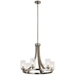 Kichler Grand Bank 25" Wide Antique Gray 6-Light Chandelier 5 Kichler Grand Bank 25" Wide Antique Gray 6-Light Chandelier -Modern Lamp Shop kichler grand bank 25 inch wide antique gray 6 light chandelier 18p16views1