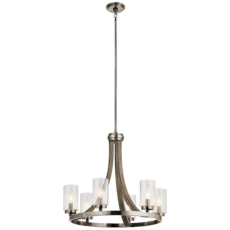 Kichler Grand Bank 25" Wide Antique Gray 6-Light Chandelier 3 Kichler Grand Bank 25" Wide Antique Gray 6-Light Chandelier - Image 3