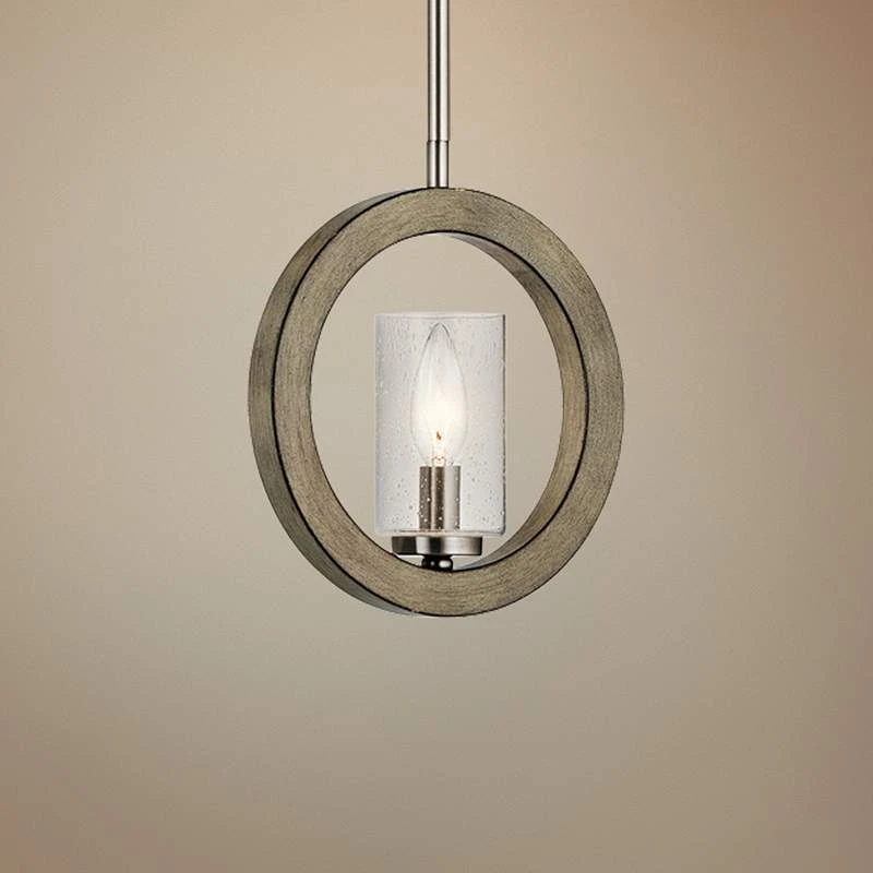 Kichler Grand Bank 9"W Antique Gray Convertible Mini Pendant 1 Kichler Grand Bank 9"W Antique Gray Convertible Mini Pendant