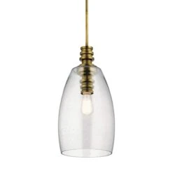 Kichler Lakum 10" Wide Natural Brass Mini Pendant