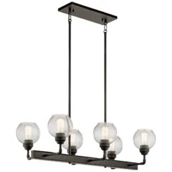 Kichler Niles 32 1/4"W Olde Bronze 6-Light Linear Chandelier -Modern Lamp Shop kichler niles 32 and one quarter inchw olde bronze 6 light linear chandelier 16w26views1