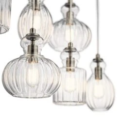 Kichler Riviera 35 1/2" Wide Brushed Nickel Linear Multi-Light Pendant -Modern Lamp Shop kichler riviera 35 and one half inch wide brushed nickel linear multi light pendant 42m36views1