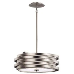 Kichler Roswell 19 1/4" Wide Nickel 3-Light Pendant -Modern Lamp Shop kichler roswell 19 and one quarter inch wide nickel 3 light pendant 6m118views1