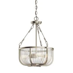 Kichler Roux 16" Wide Brushed Nickel 3-Light Bowl Pendant -Modern Lamp Shop kichler roux 16 inch wide brushed nickel 3 light bowl pendant 75d87views1