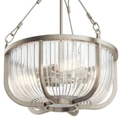 Kichler Roux 16" Wide Brushed Nickel 3-Light Bowl Pendant -Modern Lamp Shop kichler roux 16 inch wide brushed nickel 3 light bowl pendant 75d87views2