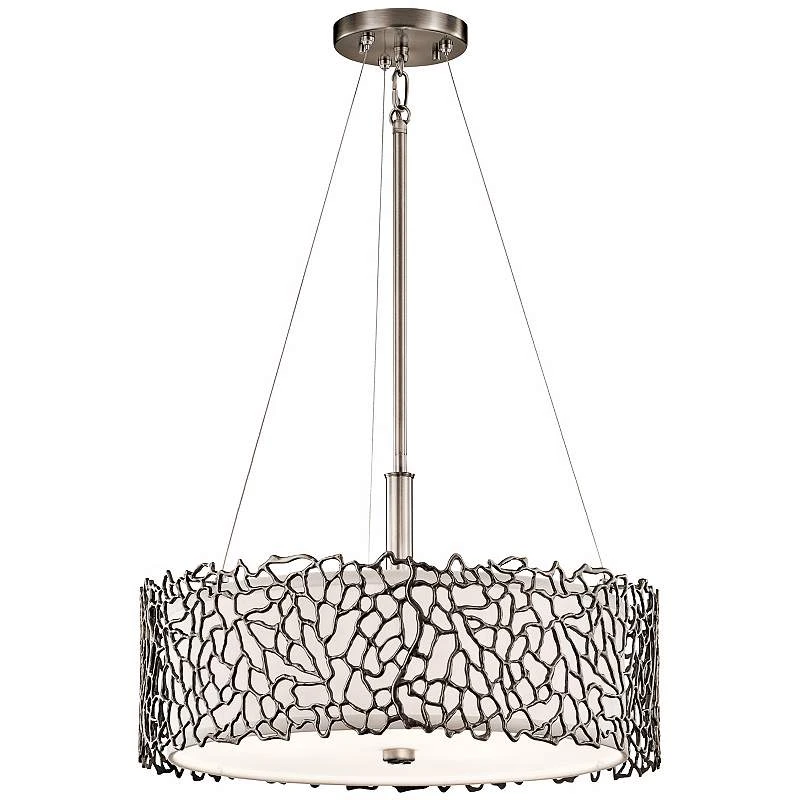 Kichler Silver Coral 18 1/4" Wide Classic Pewter Pendant 3 Kichler Silver Coral 18 1/4" Wide Classic Pewter Pendant - Image 3