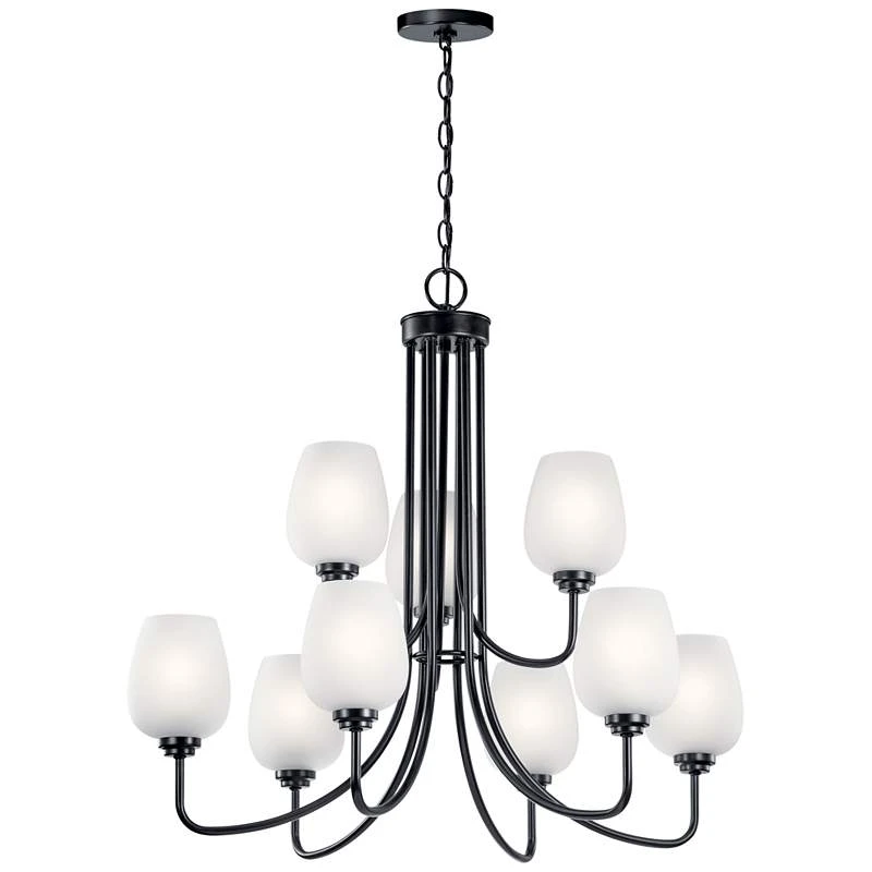 Kichler Valserrano 31 3/4" Wide Black 9-Light Chandelier 2 Kichler Valserrano 31 3/4" Wide Black 9-Light Chandelier - Image 2