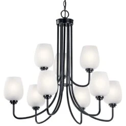 Kichler Valserrano 31 3/4" Wide Black 9-Light Chandelier 6 Kichler Valserrano 31 3/4" Wide Black 9-Light Chandelier -Modern Lamp Shop kichler valserrano 31 and three quarter inch wide black 9 light chandelier 75c81views1