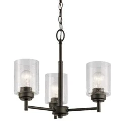 Kichler Winslow 18" Wide Oiled Bronze 3-Light Chandelier