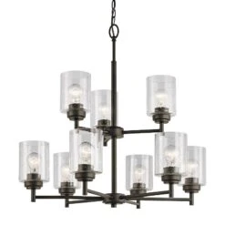 Kichler Winslow 27" Wide Oiled Bronze 9-Light Chandelier