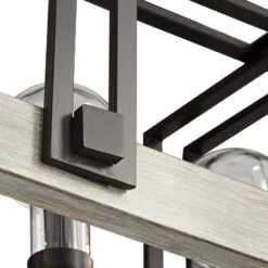 Laya 38 3/4"W Bronze W/ Wood Kitchen Island Light Chandelier -Modern Lamp Shop laya 38 and three quarter inchw bronze w wood kitchen island light chandelier 71d72views2