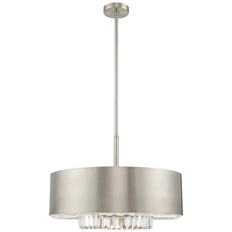Madison 24" Wide Brushed Nickel Drum Pendant Light 2 Madison 24" Wide Brushed Nickel Drum Pendant Light - Image 2