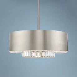 Madison 24" Wide Brushed Nickel Drum Pendant Light