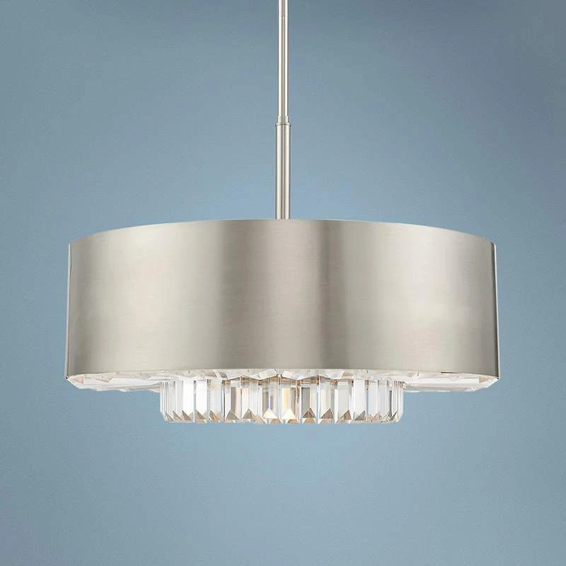 Madison 24" Wide Brushed Nickel Drum Pendant Light 1 Madison 24" Wide Brushed Nickel Drum Pendant Light