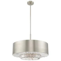 Madison 24" Wide Brushed Nickel Drum Pendant Light 5 Madison 24" Wide Brushed Nickel Drum Pendant Light -Modern Lamp Shop madison 24 inch wide brushed nickel drum pendant light 73g92views1