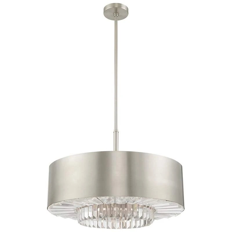 Madison 24" Wide Brushed Nickel Drum Pendant Light 3 Madison 24" Wide Brushed Nickel Drum Pendant Light - Image 3