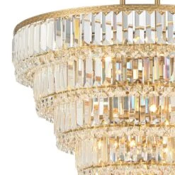 Magnificence 23 3/4" Wide Soft Gold Crystal Pendant Light 8 Magnificence 23 3/4" Wide Soft Gold Crystal Pendant Light -Modern Lamp Shop magnificence 23 and three quarter inch wide soft gold crystal pendant light 313f2views1