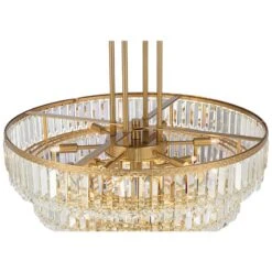 Magnificence 23 3/4" Wide Soft Gold Crystal Pendant Light 9 Magnificence 23 3/4" Wide Soft Gold Crystal Pendant Light -Modern Lamp Shop magnificence 23 and three quarter inch wide soft gold crystal pendant light 313f2views2