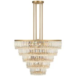 Magnificence 23 3/4" Wide Soft Gold Crystal Pendant Light 11 Magnificence 23 3/4" Wide Soft Gold Crystal Pendant Light -Modern Lamp Shop magnificence 23 and three quarter inch wide soft gold crystal pendant light 313f2views4