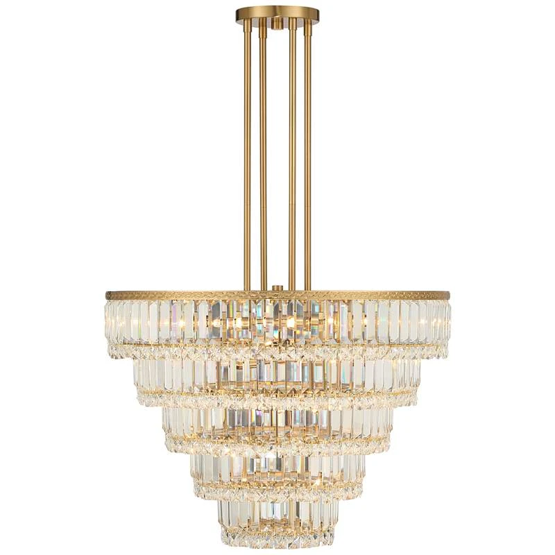 Magnificence 23 3/4" Wide Soft Gold Crystal Pendant Light 6 Magnificence 23 3/4" Wide Soft Gold Crystal Pendant Light - Image 6